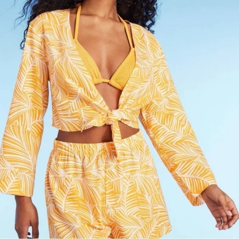 Women's Tie-Front Long Sleeve Cover Up Top
- Shade & Shore ™ Orange M